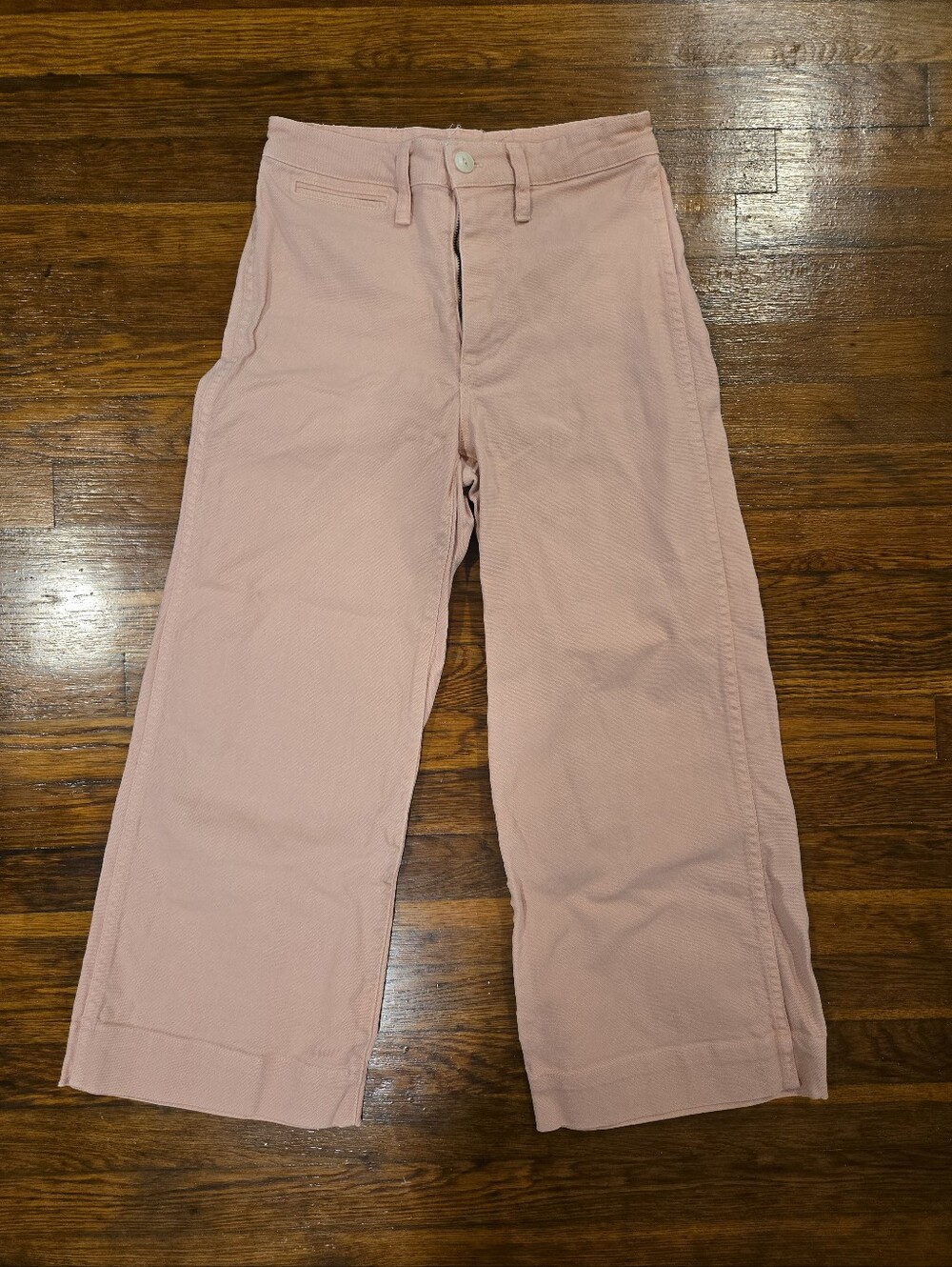 Madewell 25 Blush Pink Wide Leg Crop Pants Patch Pocket High Rise SP19